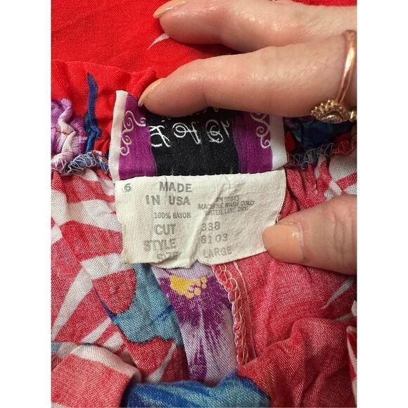 Vintage 80s Cotton Aloha 2 Piece Pant/Crop Top Set by LA Chic California - Picture 10 of 10